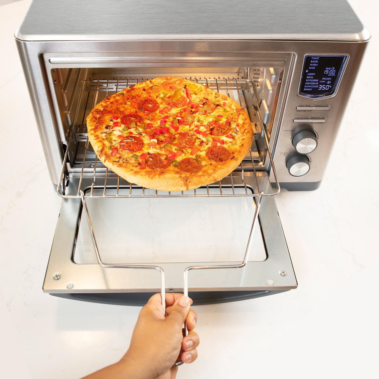 Four grille-pain à friteuse à air numérique Kenmore 11 en 1, préchauffage rapide avec four à friteuse à air à minuterie automatique, acier inoxydable Cool-touch de 1 700 W.