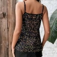 thumbnail image 4 of BLVB Sequin Tops for Women Sleeveless V-Neck Camisole Shirts Spaghetti Straps Tank Tops Sparkly Club Party Tops Black, 4 of 7