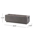 thumbnail image 2 of 50,000 BTU Rectangular Fire Pit, Iron Propane Fire Pit for Patio, Outdoor Gas Fire Pit with Lava Rock, Modern Backyard Fire Bowl (Propane Tank Cover Not Included), 2 of 8