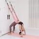 thumbnail image 3 of Correa de estiramiento de piernas, cinturón de entrenamiento de espalda con anclaje de puerta, equipo de estiramiento para entrenador de flexibilidad, correa de estiramiento para fitness, gimnasia, danza, yoga, ballet Rojo Verde, 3 of 5
