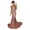 Pink, variant on BAETEUY Women Evening Dress - Deep V Neck Split Hem Sequin Skinny Fishtail Hem Prom Dress