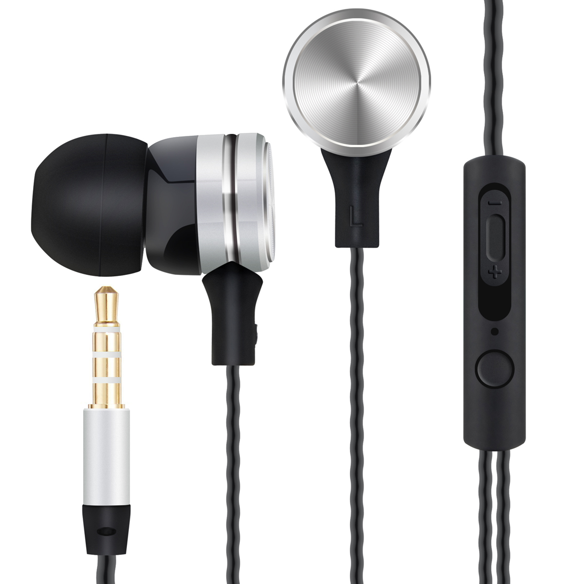Woozik A960 Wired Earbuds, InEar Headphones, Earphones with Mic and