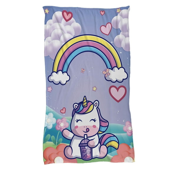 Cobija Manta Frazada Juana Gallo Diseño de Unicornio Kawaii
