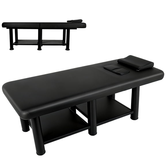 Beauty Bed, Esthetician Bed, Portable Massage Table, Facial Bed, Spa Bed, Tattoo Bed, Folding Support 1150lbs Black, for Physical Therapy
