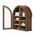 thumbnail image 6 of Joyyskill Arched Bathroom Wall Cabinet Modern Wooden Medicine Cabinet with Acrylic Doors, Farmhouse Wall Mounted Cupboard Storage Organizer, Brown Oak, 6 of 6