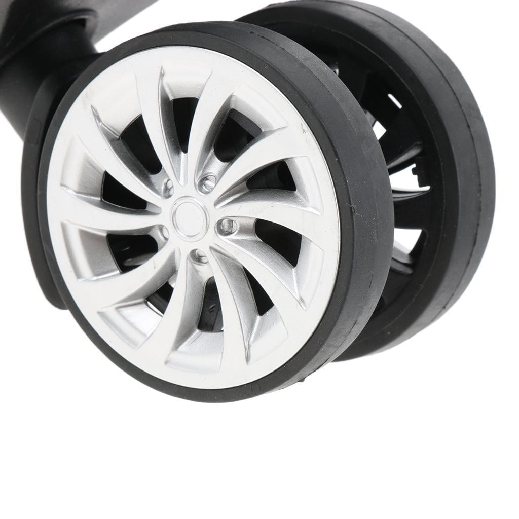 2 Pieces A57 Suitcase Luggage Wheels Replacement Swivel Mute Casters for Trolley Black - Easy Installation