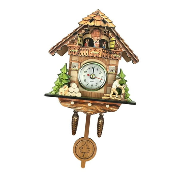 veasfak Wooden Hanging Pendulum Wall Clock Vintage Wall Clock