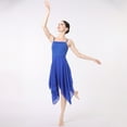 thumbnail image 5 of IBTOM CASTLE Women Lyrical Dance Dress Modern Contemporary Ballet Dancewear Spaghetti Strap Chiffon Flowy Dress XS Royal Blue, 5 of 8