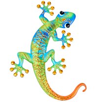 Metal Gecko Wall Decor - Green