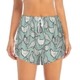 thumbnail image 4 of Lsque Hand Drawn Chickens Printed Women's Running Shorts with Liner Pockets,Elastic Quick Dry Workout Athletic Gym Yoga Shorts,Womens High Waist Shorts-Small, 4 of 9