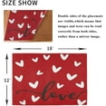 thumbnail image 2 of Valentine''s Day Love Heart Red Buffalo Check Placemats Set of 4 Table Mat Mother''s Day Rose Tulip Flowers Table mats Placemat Heat-Resistant Stain Resistant for Kitchen Dining Decoration 12" x 18", 2 of 6