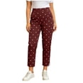 thumbnail image 2 of Maplenight Womens Cropped Yoga Pants with Pockets Elastic High Waisted Workout Pants Side Slit Casual Athletic Running Leggings, 2 of 6