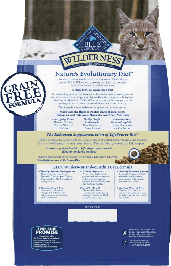 Blue Buffalo Wilderness Chicken High-Protein Grain-Free Adult Indoor Dry Cat Food, 11 lb (2 Pack)