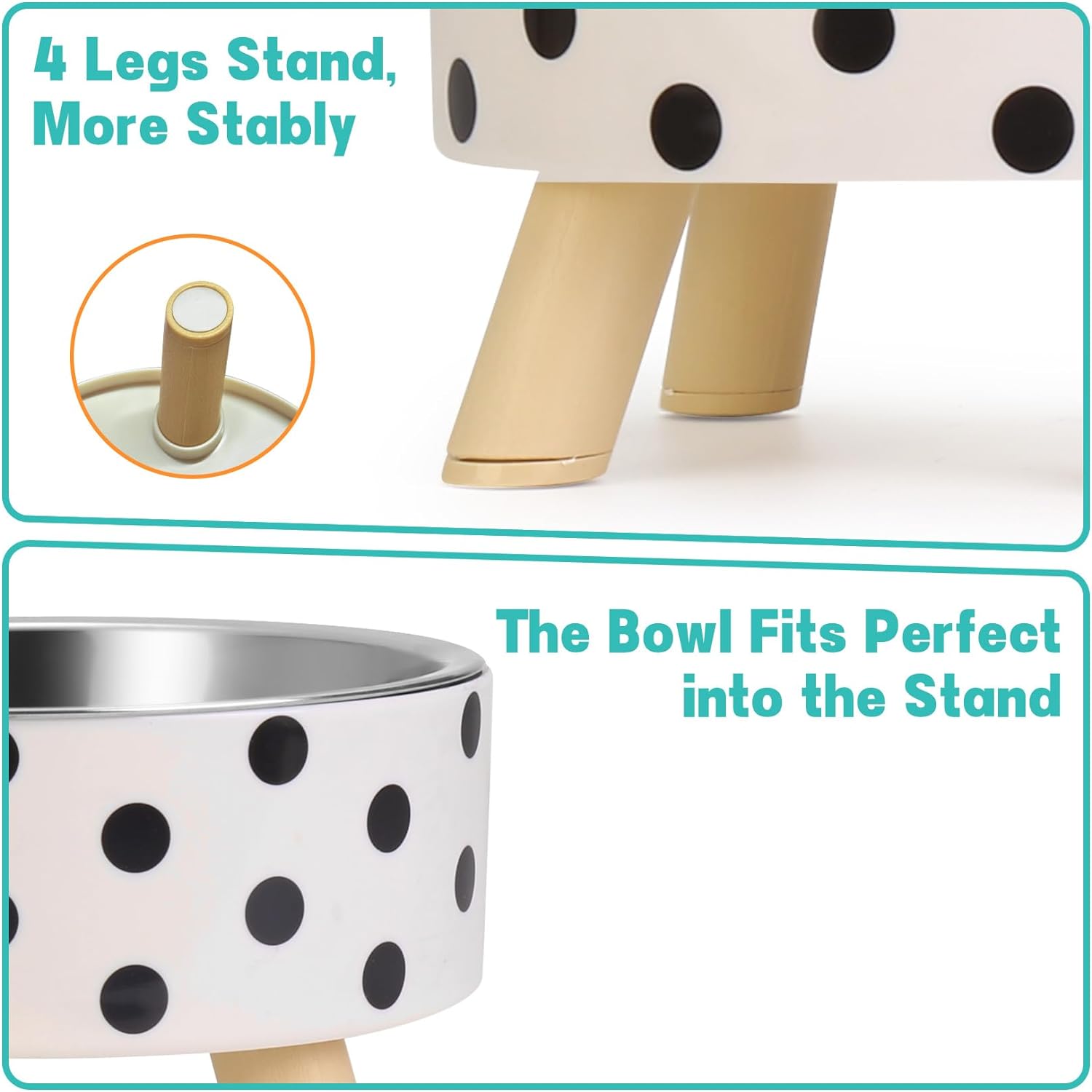 Flantor Elevated Stainless Steel Pet Bowl Set, 2-Piece photo 5