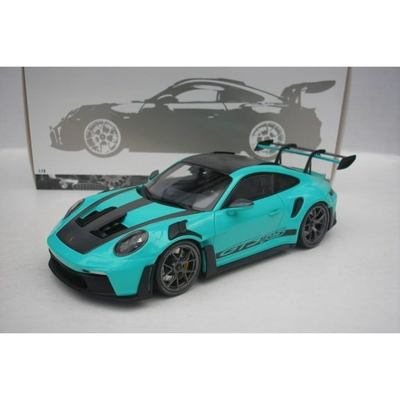Minichamps 2023 Porsche 911 992 GT3 RS w/ Weissach Pkg Mint Green w/ Dark Silver Wheels 1:18