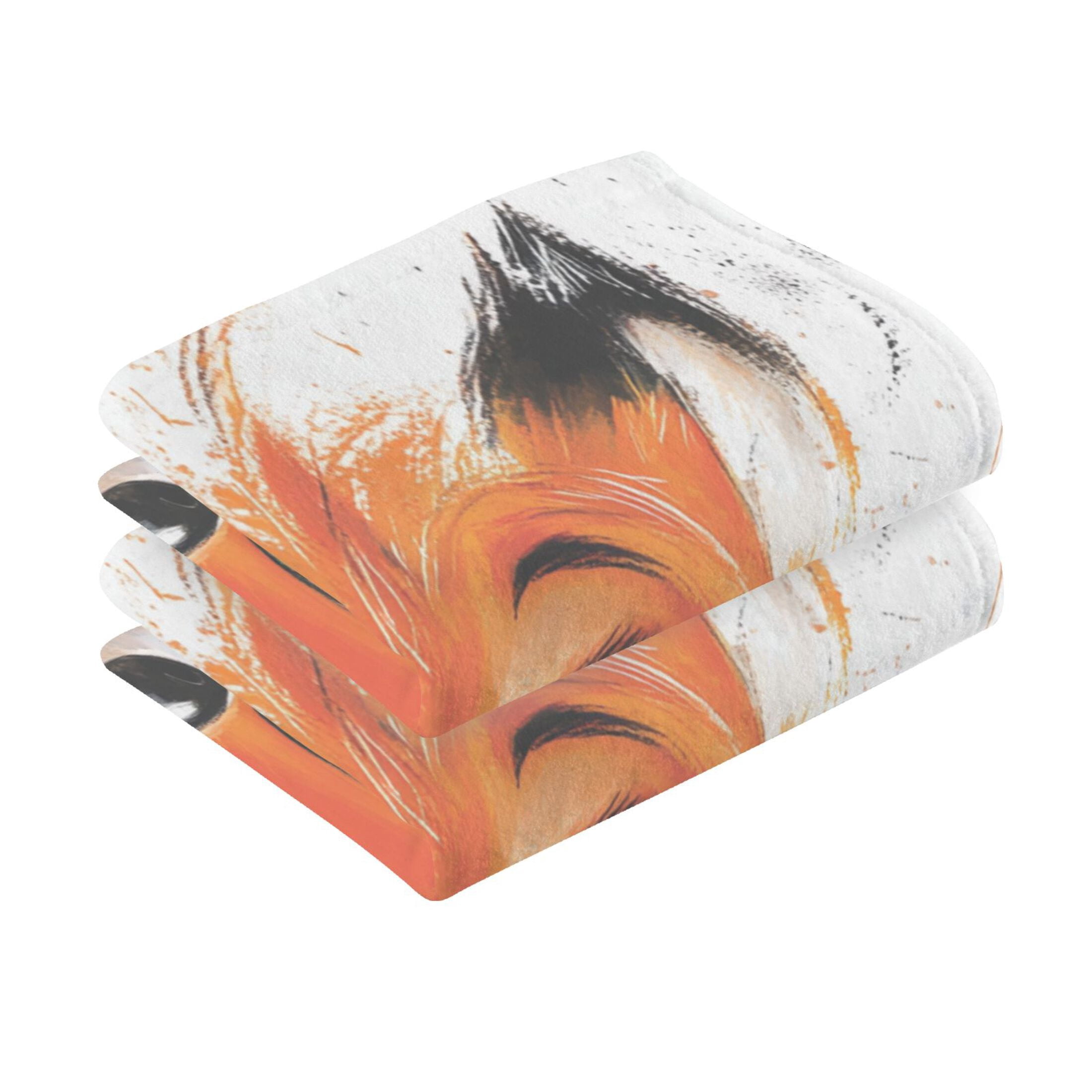 Baby and Fox Set of 2 Pure Cotton Towels, 16'' x 28'', Highly Absorbent and Soft