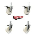 thumbnail image 2 of 4 Inch Nylon Wheel Swivel 3/4 Inch Square Stem Caster Set 2 Total Lock Brakes, 2 of 2