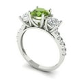 thumbnail image 2 of Three-Stone Engagement Ring for Women - 1.97ct Natural Peridot in 18K White Gold Promise Ring, 2 of 6