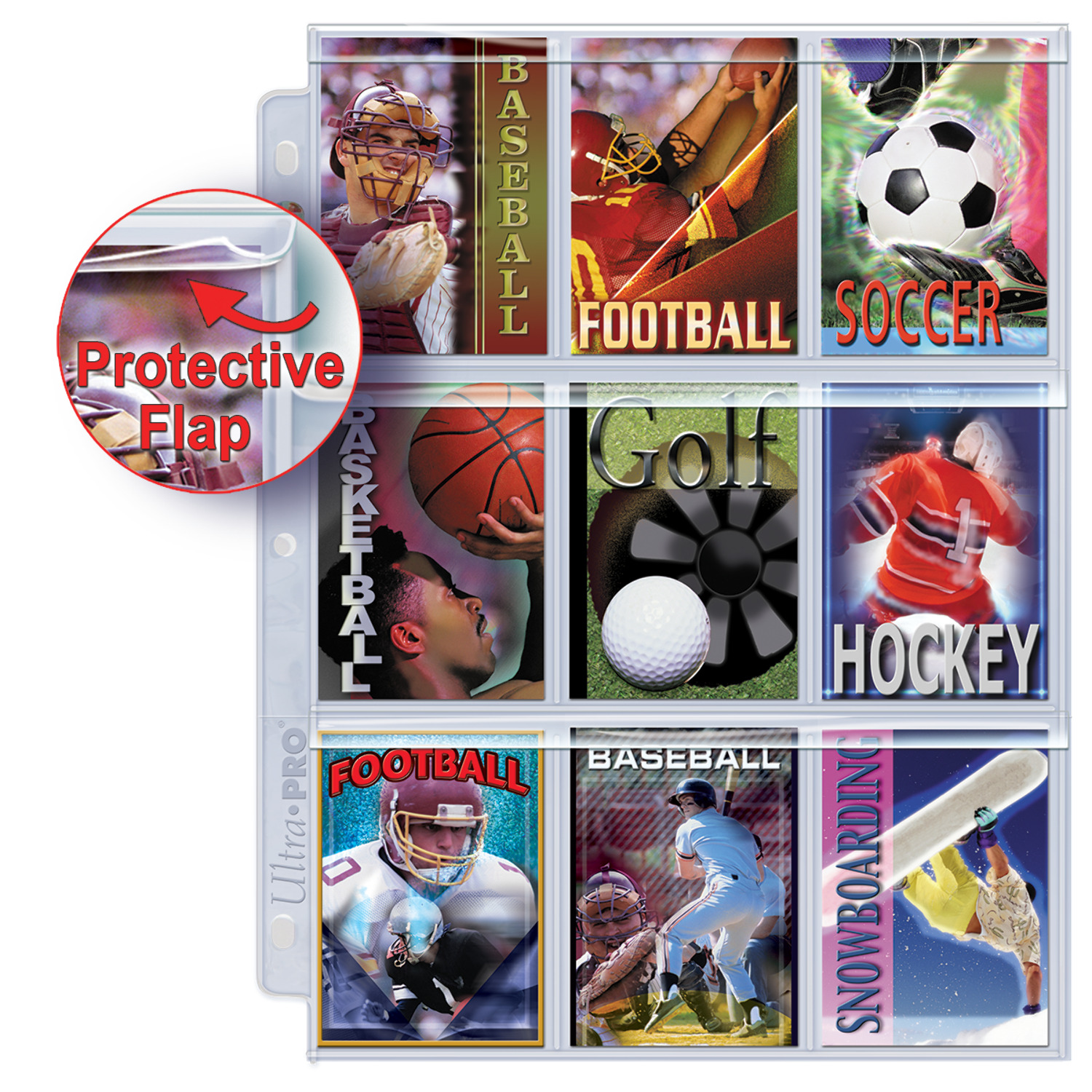 Ultra PRO: Platinum Hologram Secure Standard 9-Pocket Pages - 3-Holes (100-Pack)