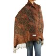 thumbnail image 3 of Falari Women's Reversible Paisley Woven Pashmina Shawl Wrap Scarf 80" x 27" Gray, 3 of 3