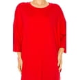 thumbnail image 5 of Women's Casual Loose Fit Long Sleeves Dolman Style Solid Midi Dress, 5 of 7