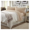 thumbnail image 2 of 4 Piece Jersey Knit Full Cotton Blend Oatmeal Sheet Set | Ultra-Soft T-Shirt Jersey Bedding Sheets & Pillowcases | Heathered, Breathable, All Season Bed Sheets (Full, Oatmeal), 2 of 6