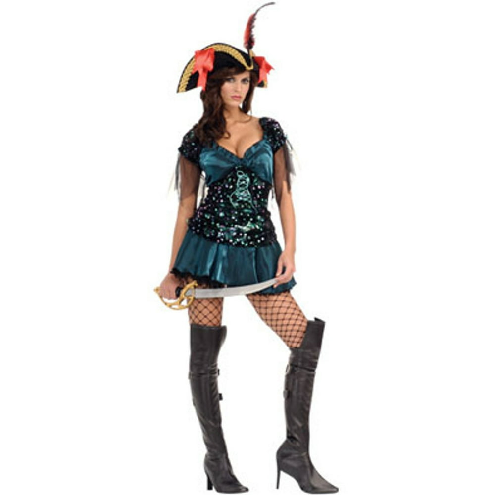 Women’s Adult High Seas Babe Blue Pirate Costume - Walmart.com
