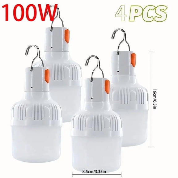 4Pcs Rechargeable USB LED Bulbs, Emergency Portable Lighting For Stage Lighting, Suitable for Camping, Bedrooms, Gartens, and Outdoor Use