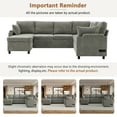 thumbnail image 6 of 110" Sectional Sleeper Sofa with Pull Out Bed, U Shaped Sectional Couch with Charging Ports, Cup Holders and Storage, 5 Seat Convertible Chenille Cloud Couch for Living Room, Light Grey, 6 of 9