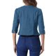 thumbnail image 3 of CHAQUETA DE JEAN CORTA SIN CUELLO PARA MUJERES CON MANGAS 3/4 EN AZUL PAVO M, 3 of 5