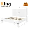 thumbnail image 2 of Merluxy King Size Bed Frame, Boucle Upholstered Bed Frame with Charging Station, Platform Bed with Soft Rounded Corners, Easy Assembly, White, 2 of 8