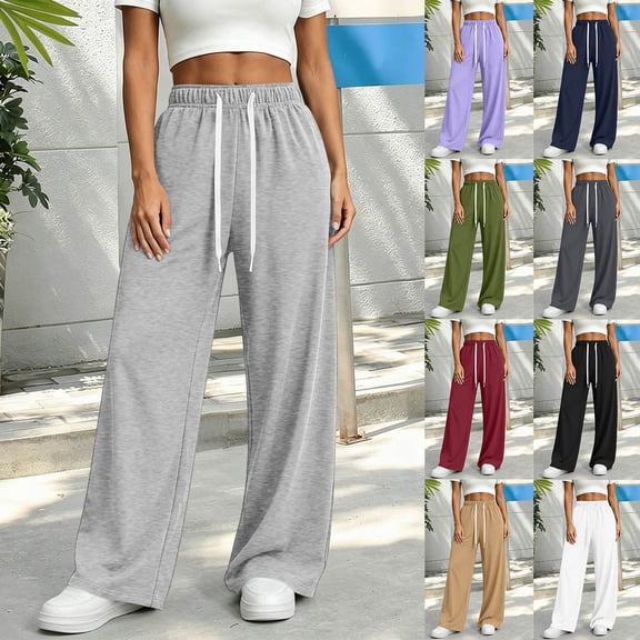 LIaqionyy Sweatpants for Womens Lounge Baggy Fashion Comfy Joggers Workout Pant Fall Winter Trousers with Pockets
