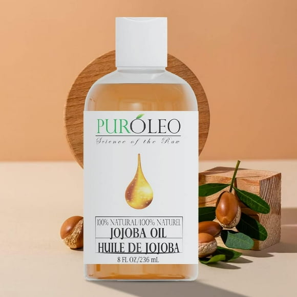 PUROLEO Jojoba Oil 8 Fl Oz/236 ML (Packed In Canada) 100% Pure and Natural for Hair Oil, beard oil , Cuticle Oil, baby oil & Face Oil | |Personal Beauty Pack Easy to carry | Premium Packaging