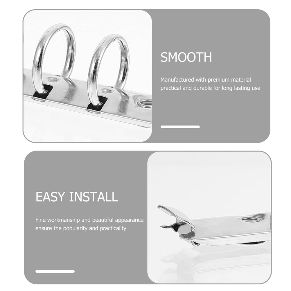 SOPOTUTU A6 6-Ring Binder Mechanisms Silver Metal Loose Leaf Notebook 35Pcs
