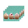 thumbnail image 4 of MKHERT Sweet Cupcakes Desserts with Polka Dots Placemats Table Mats for Dining Room Kitchen Table Decoration 12x18 inch,Set of 4, 4 of 4