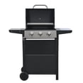 thumbnail image 4 of Stainless Steel BBQ Propane Gas Grill 3 Burners, Side Burner & Thermometer 25,650 BTU Output, 4 of 14