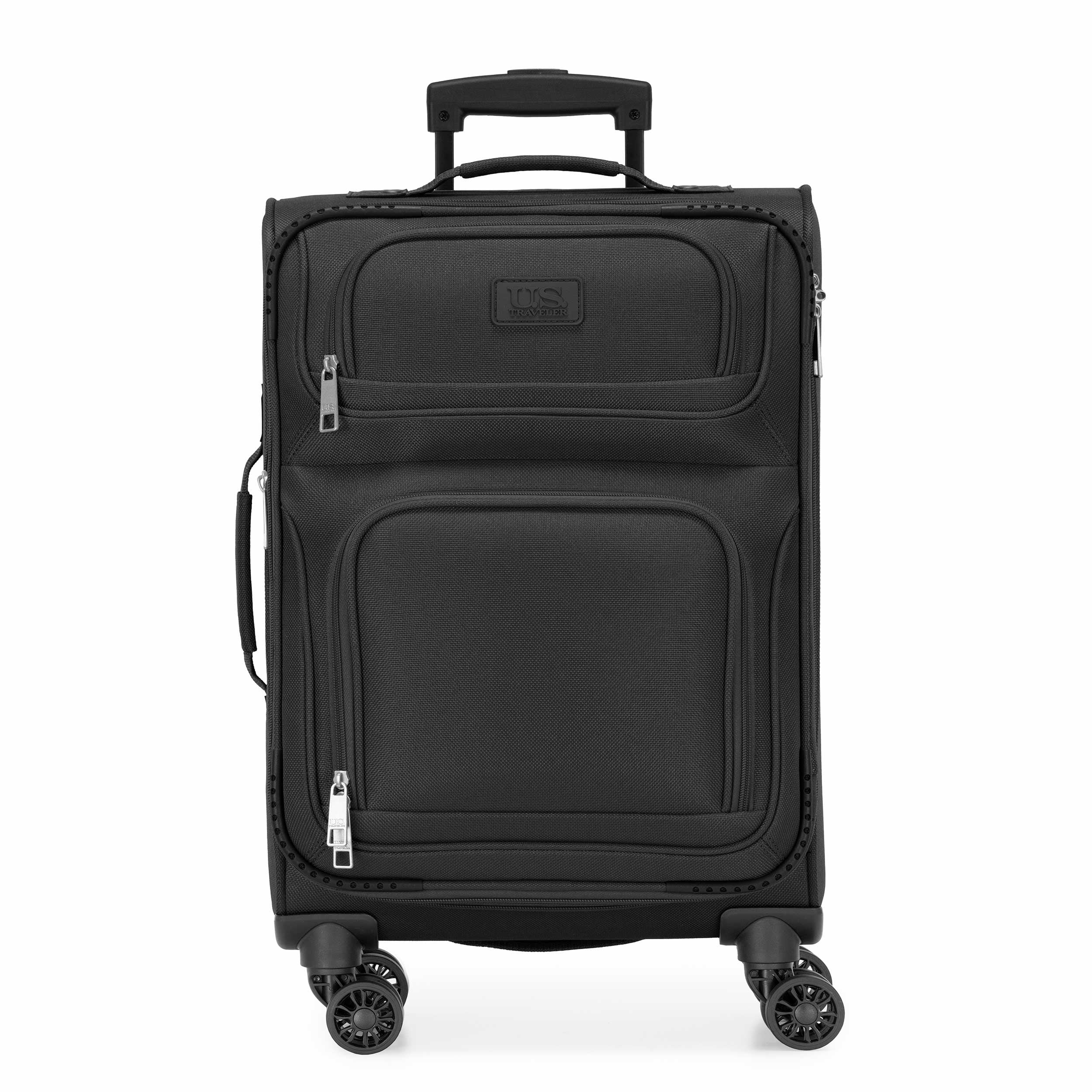 U.S. Traveler Rio Expandable Softside Carry-on - Spinner Wheels, TSA-Approved, 22-Inch Lightweight Travel Suitcase, Black