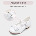 thumbnail image 3 of Stelle Girls Mary Jane Shoes Bowknot Low Heel Dress Shoes Princess Party Wedding Flats for Kids Toddler Easter First Communion Pump Shoes,White, 3 of 6