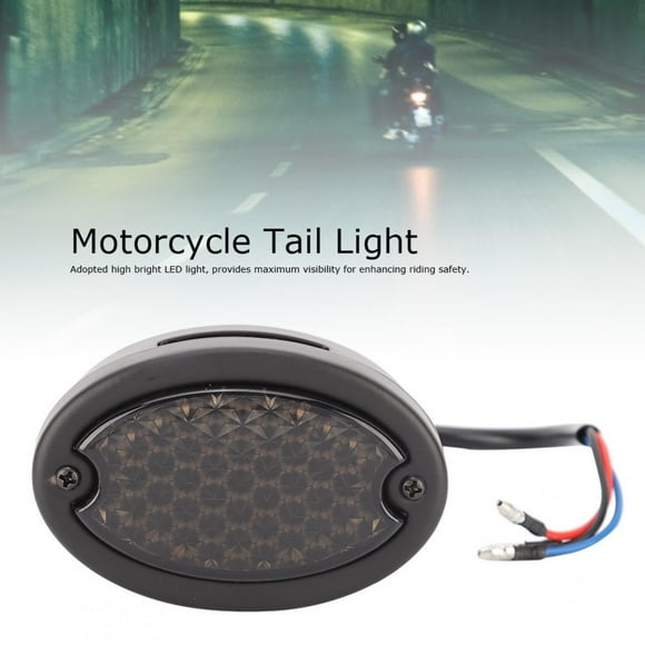 Light Motorcycle Retro LED Rear Tail Light Indicator Stop Brake License Plate Lamp Smoked Lens
