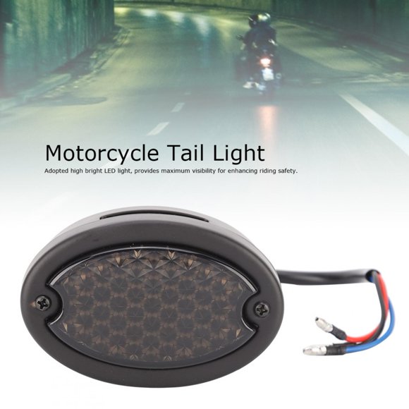 Light Motorcycle Retro LED Rear Tail Light Indicator Stop Brake License Plate Lamp Smoked Lens