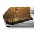 thumbnail image 3 of Tree Soft Flannel Fleece Throw Blanket, Lonely Sunset Tree by the Sea Sun Disappears and Day Fades down Twilight Concept Print, Cozy Plush for Indoor and Outdoor Use, 50" x 70", Orange, by Ambesonne, 3 of 6