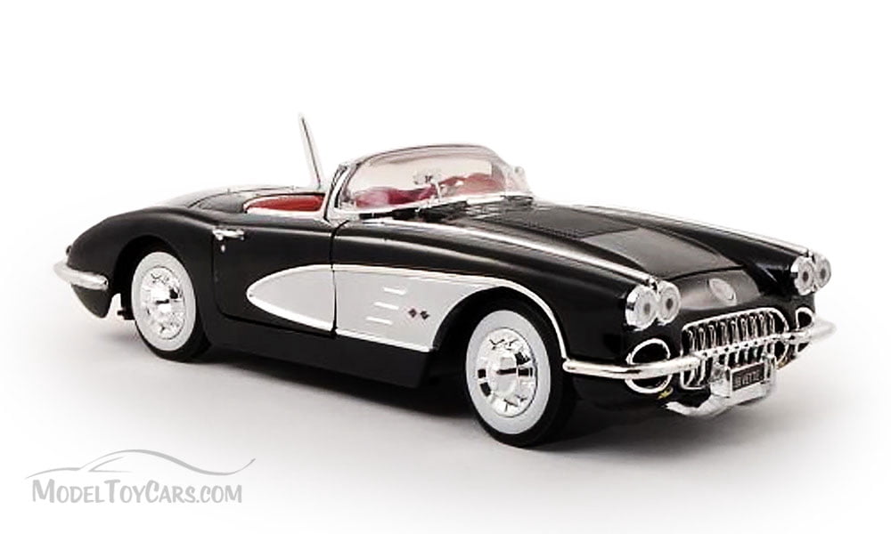 1958 Chevy Corvette, Black - Motormax 73109 - 1/18 scale Diecast 