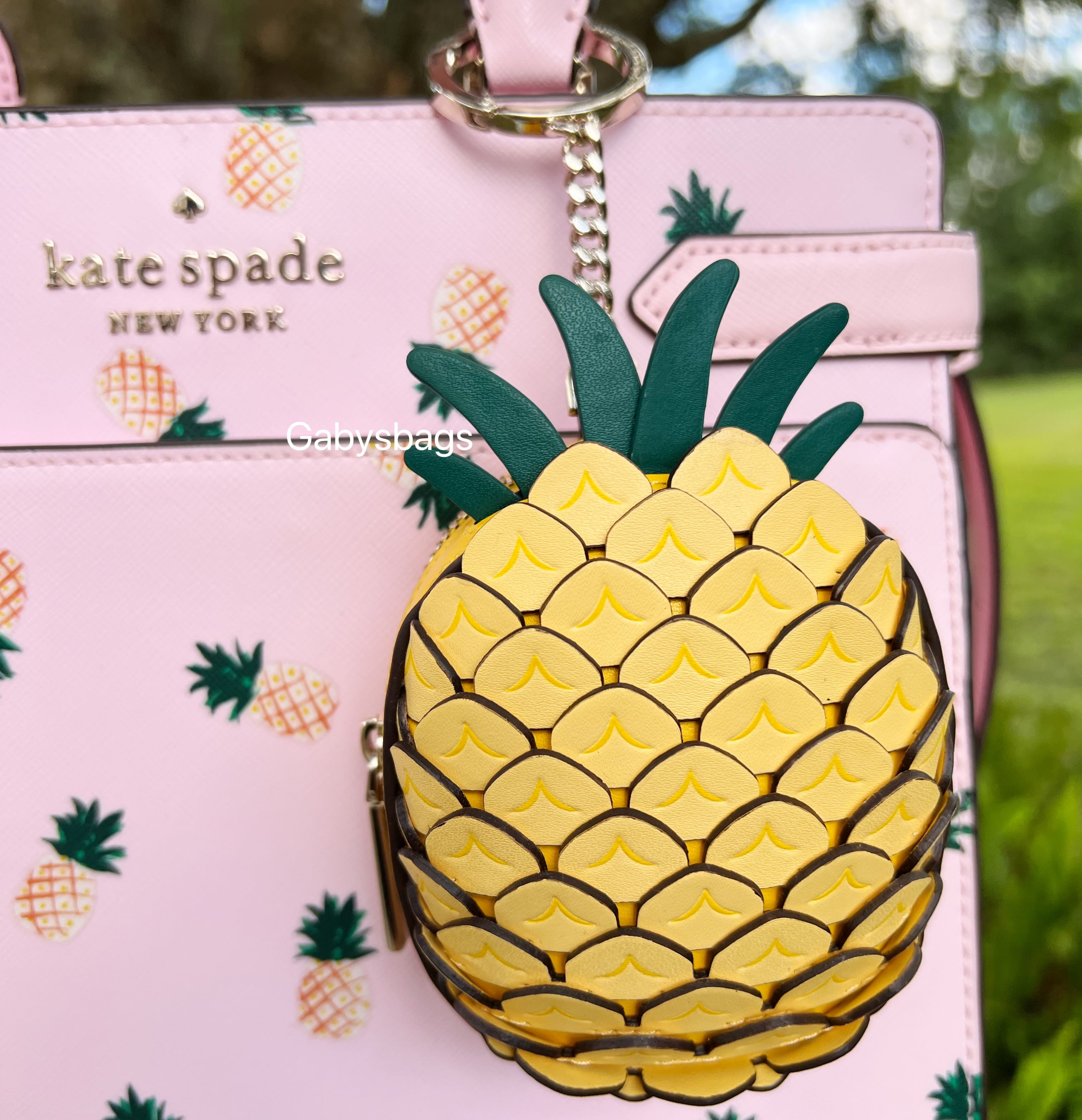 Kate Spade Colada Pineapple Novelty Coin Purse Wallet Keychain Limited  Edition 