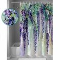 thumbnail image 3 of Small Stall Shower Curtain 36x78 Inch Narrow Half Size Moroccon Bath Curtains Bathroom Decor Purple Leaves Waterproof Fabric Shower Curtain Set with Hooks 36 Inch, 3 of 6