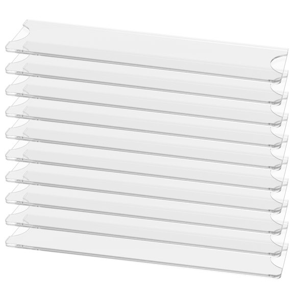 Pluokvzr Acrylic Nameplate Holder Clear Name Plate Holder with Double Sided Adhesive Tape Wall Name Plate Holder Practical Transparent Nameplate Holder for Office Home Classroom Store Library