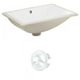thumbnail image 1 of 20,75 pouces Ensemble d'évier W Rectangle Undermount en blanc - Quincaillerie blanche AI-20407, 1 of 7