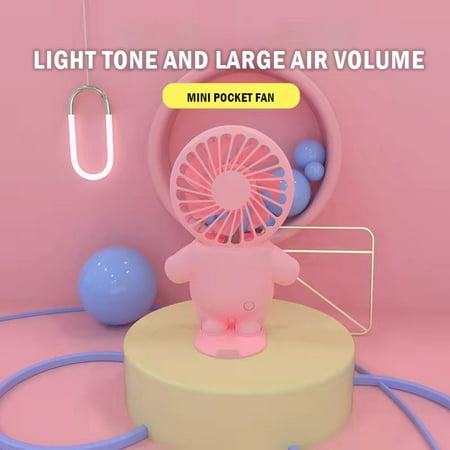 

Portable Fan Nighttime Setting Jobsiteoffice Mini Handheld Personal 3 Speed Removable Base With 800mAh Recharging Battery Operated Small Desk Cooling