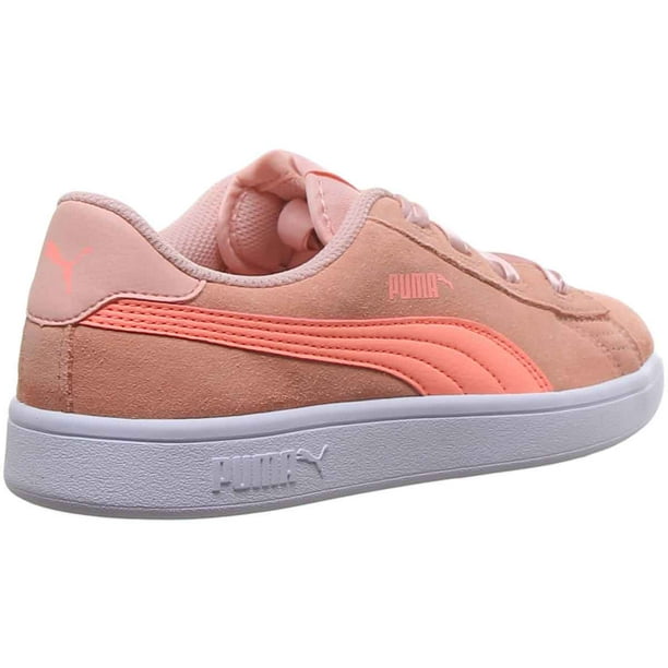 Puma V2 Ribbon Youth Bold Lace Up Memory Foam Sole Sneakers In Peach Size 4.5 - Walmart.com