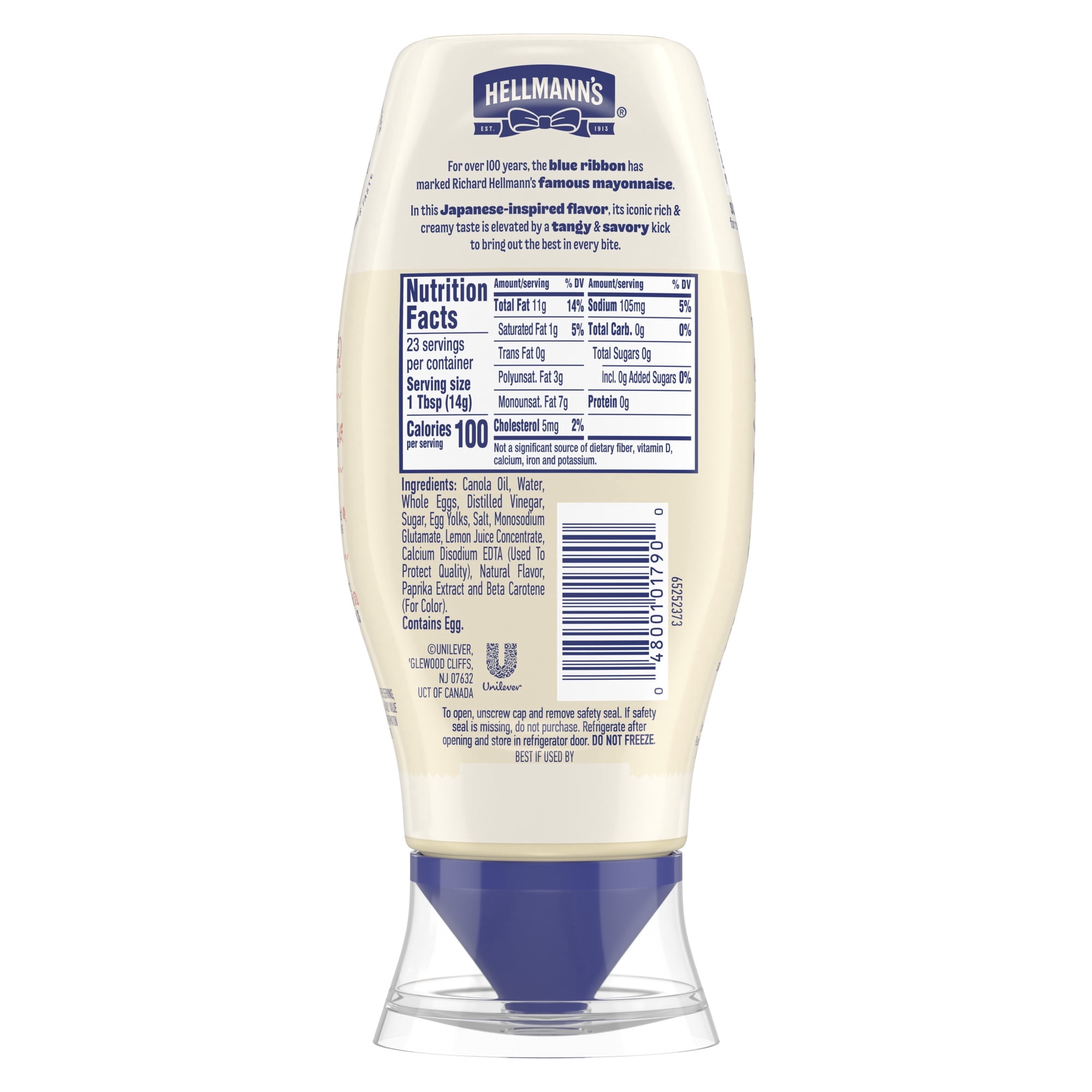 4 pack Hellmann's Japanese-Inspired Tangy & Savory Mayonnaise Dressing for Sushi, Poke Bowls & More, Japanese Style Mayo with a Boost of Umami, 11.5 fl oz squeeze bottle