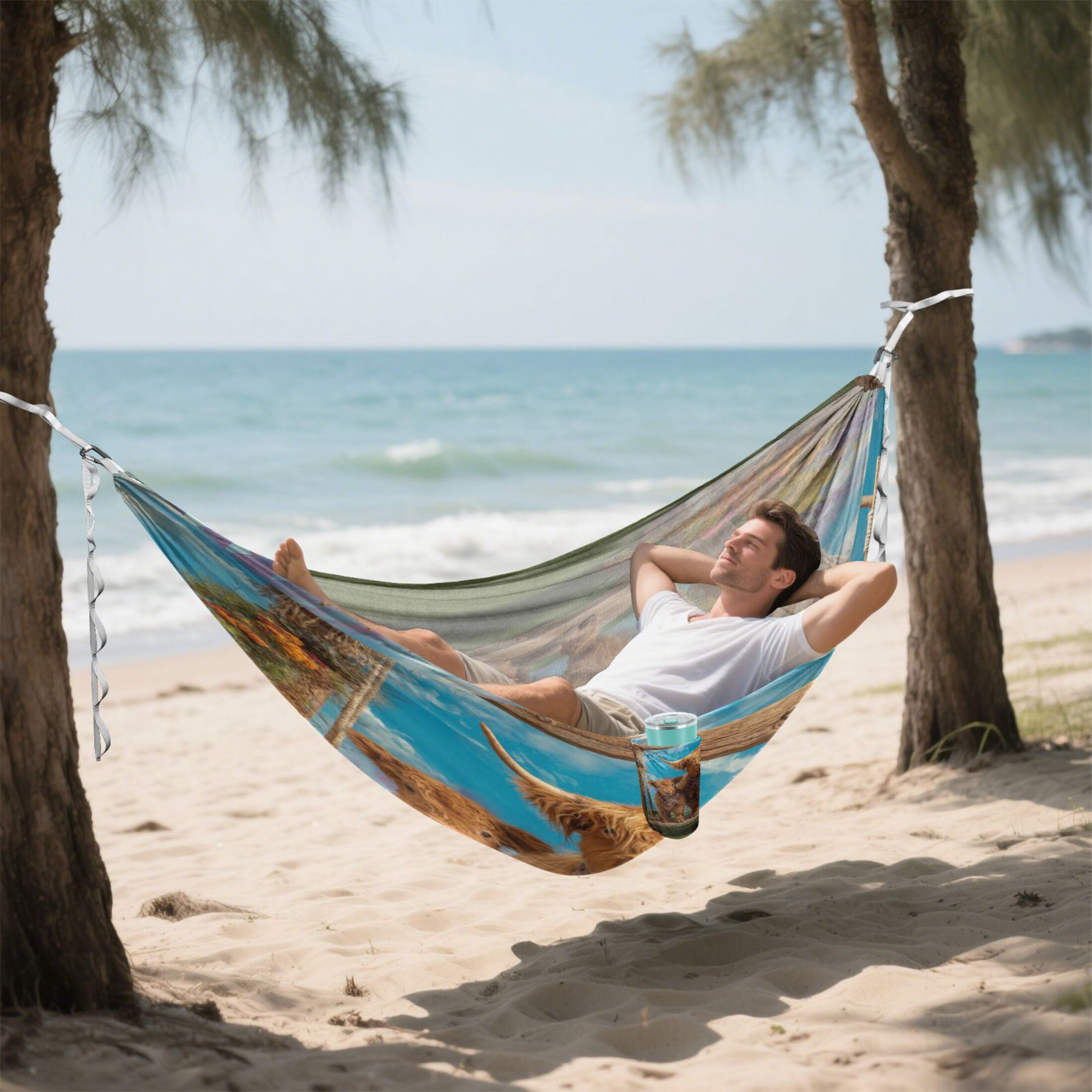 Hanging Hammock Portable Travel Camping For Outdooor Beach Camping Hiking A Cow & Her Calf